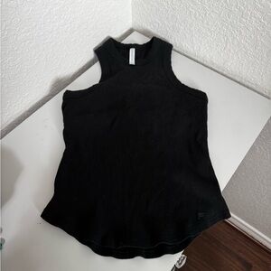 Black Sleeveless Ribbed Top
